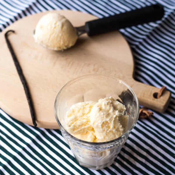 Vanilla ice-cream in a glass